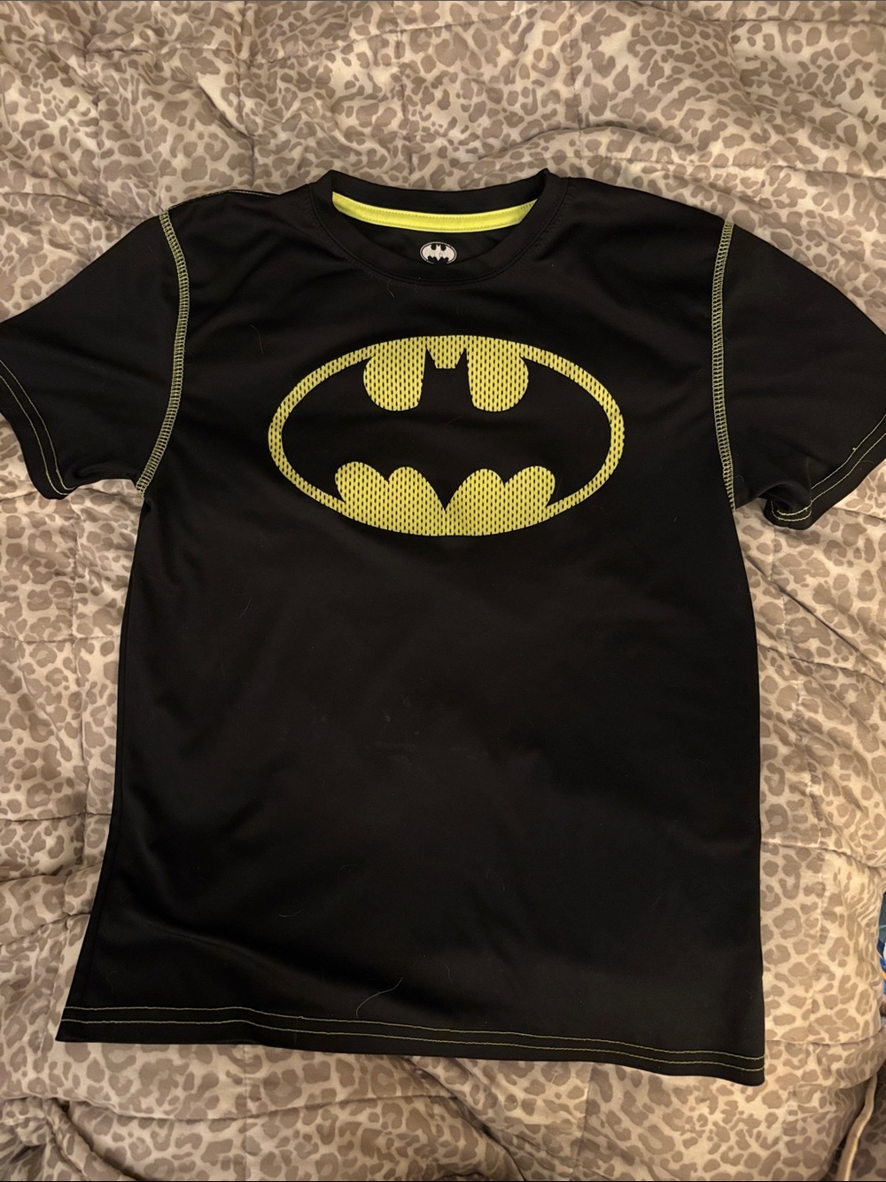 DC Comics Black Tee with Yellow Trim and Batman Logo